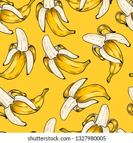 Sweet bananas. Vector seamless pattern. Vintage style