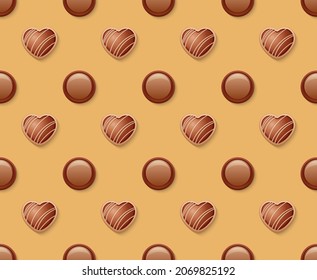 Sweet banner for Valentines Day, delicious background pattern, vector illustration 10eps