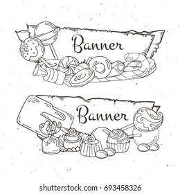 Sweet banners set. Candy labels.