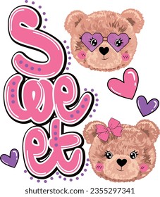 SWEET BEAR ADORABLE LOVE GIRL