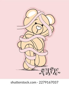 sweet bear slogan t shirt design art
