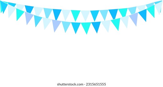 El dulce y hermoso color azul de la guirnalda, banderas de afinamiento. Fondo del cartel. Niño, padre, madre, fiesta, verano, saludo, fiesta, cumpleaños, Argentina, Israel, Honduras, Oktoberfest.