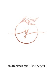 A sweet  and beautiful handwritten letter type Y vector logo template  
