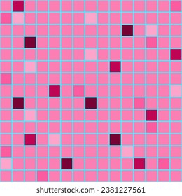Sweet and beautiful pink-tone mosaic, checkered background. 
