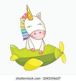 Sweet beautiful unicorn illustration. Vector illustration of cute unicorns