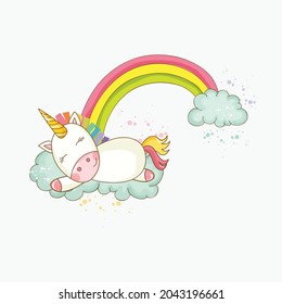 Sweet beautiful unicorn illustration. Vector illustration of cute unicorns