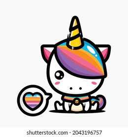 Sweet beautiful unicorn illustration. Vector illustration of cute unicorns