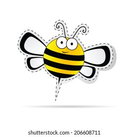 sweet bee cartoon vector illustration