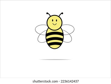 icono de abeja dulce vectorial dibujado a mano