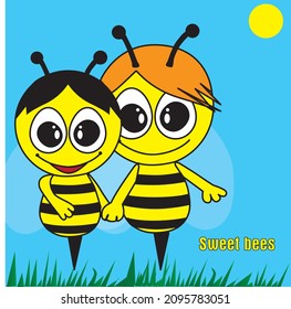 Sweet bees in the field