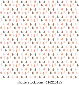 Sweet beige, orange and brown drops background, baby shower, kids decoration, illustration hand drawn
