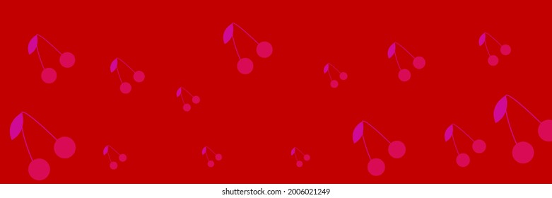 Sweet Berries Neon Repeat Cute Summer Textile Background. Print Dessert Colorful Fruit Violet Purple Retro Tasty Design Pic. Spring Cherries Pink Vintage Vitamin Bright Bordo Red Pattern.