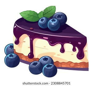 Sweet berry cheesecake with blueberries over white