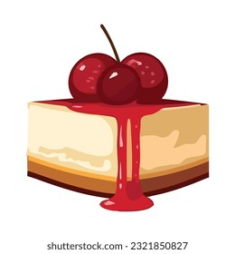 Sweet berry cheesecake slice over white