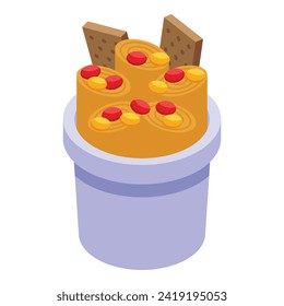 Sweet berry icon isometric vector. Summer party. Ingredient ice cream