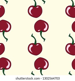 Sweet berry mix pattern of cherry. Berry pattern for paper decoration and healthy eating. Vector, esp10