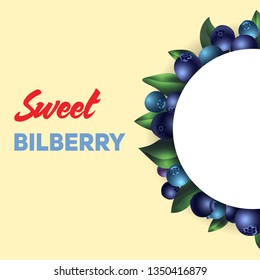 Sweet bilberry concept background. Cartoon illustration of sweet bilberry vector concept background for web design