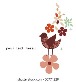 diseño de tarjeta de ave dulce