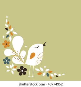 sweet bird card design