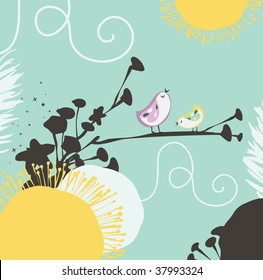 sweet bird in garden