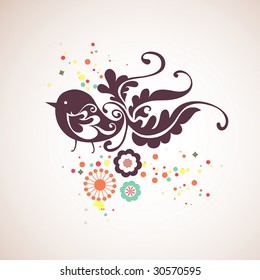 sweet bird wallpaper design