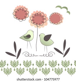 Sweet birds and flowers