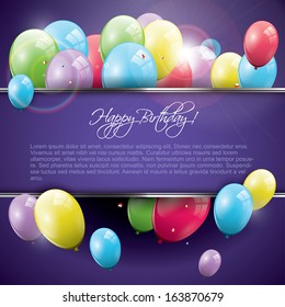 Sweet birthday background with balloons and copyspace