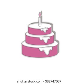 sweet birthday cake of three layers