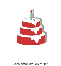 sweet birthday cake of three layers