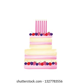 Sweet birthday cake vector