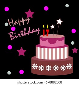sweet birthday card with cake