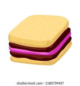 Sweet biscuit icon. Cartoon of sweet biscuit vector icon for web design isolated on white background
