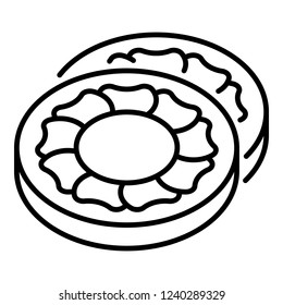 Sweet biscuit icon. Outline sweet biscuit vector icon for web design isolated on white background
