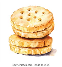 Sweet Biscuit watercolor clipart illustration