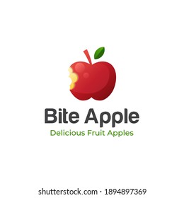 sweet bite apple fruit logo design