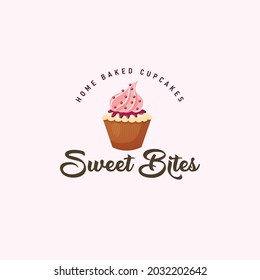 Sweet bites vector mascot logo template.