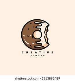 Sweet bitten donut logo design. Donut bakery logo for your brand or business