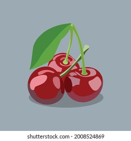 Schwarze Kirschbeeren, frische Natur

