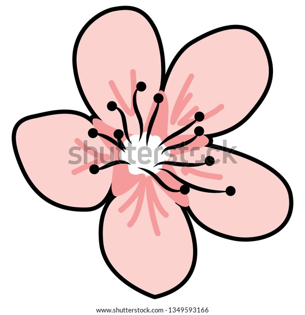 Sweet Blooming Cherry Blossom Clip Art Stock Vector Royalty Free