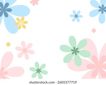 sweet blooming flower pattern on white background