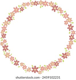 Sweet blossom wreath frame illustration and wedding, romantic and spring seasonal.