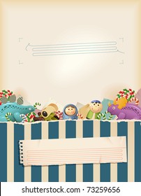 Sweet blue childhood memories- background with space for text
