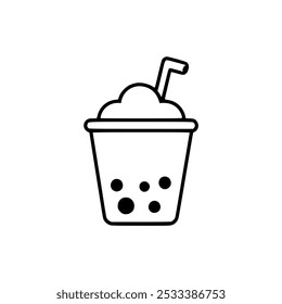 sweet boba drink snack logo vector illustration template design