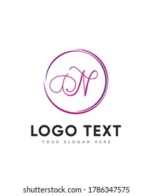 A sweet and bold script letter type N logo template, Vector logo for business and company identity 