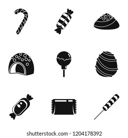 Sweet bonbon icon set. Simple set of 9 sweet bonbon vector icons for web design on white background