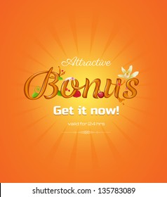 sweet bonus illustration on orange background