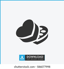 sweet box icon. Simple filled sweet box icon. On white background.