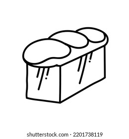 Sweet bread loaf icon. Hand drawn vector illustration.