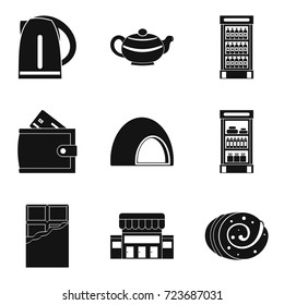 Sweet breakfast icons set. Simple set of 9 sweet breakfast vector icons for web isolated on white background