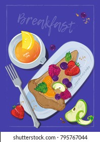Sweet Breakfast Vector Illustrated Set
